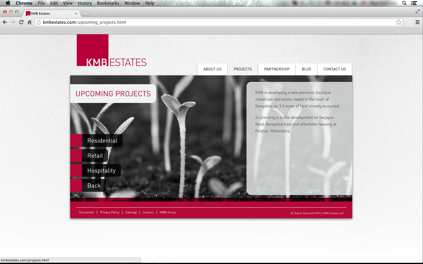 KMB Estates Website: projects